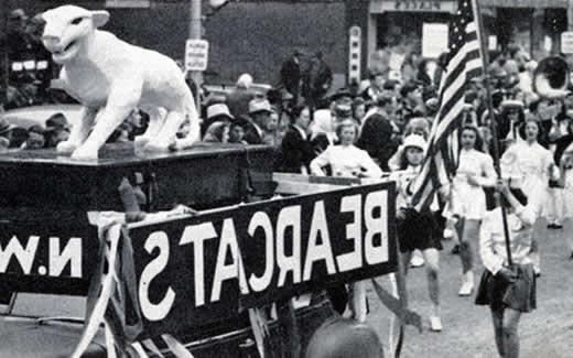 Bobby Bearcat looked like a sleek and realistic panther during the 1947 Homecoming Parade.